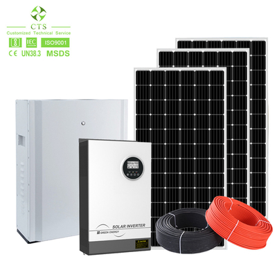 Rumah Menggunakan 5Kw Off Grid Solar System 48V 200Ah Solusi Tenaga Baterai Panel Surya